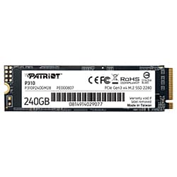 Acessório · Patriot SSD M.2 Patriot P310 240GB NVMe PCIe - P310P240GM28