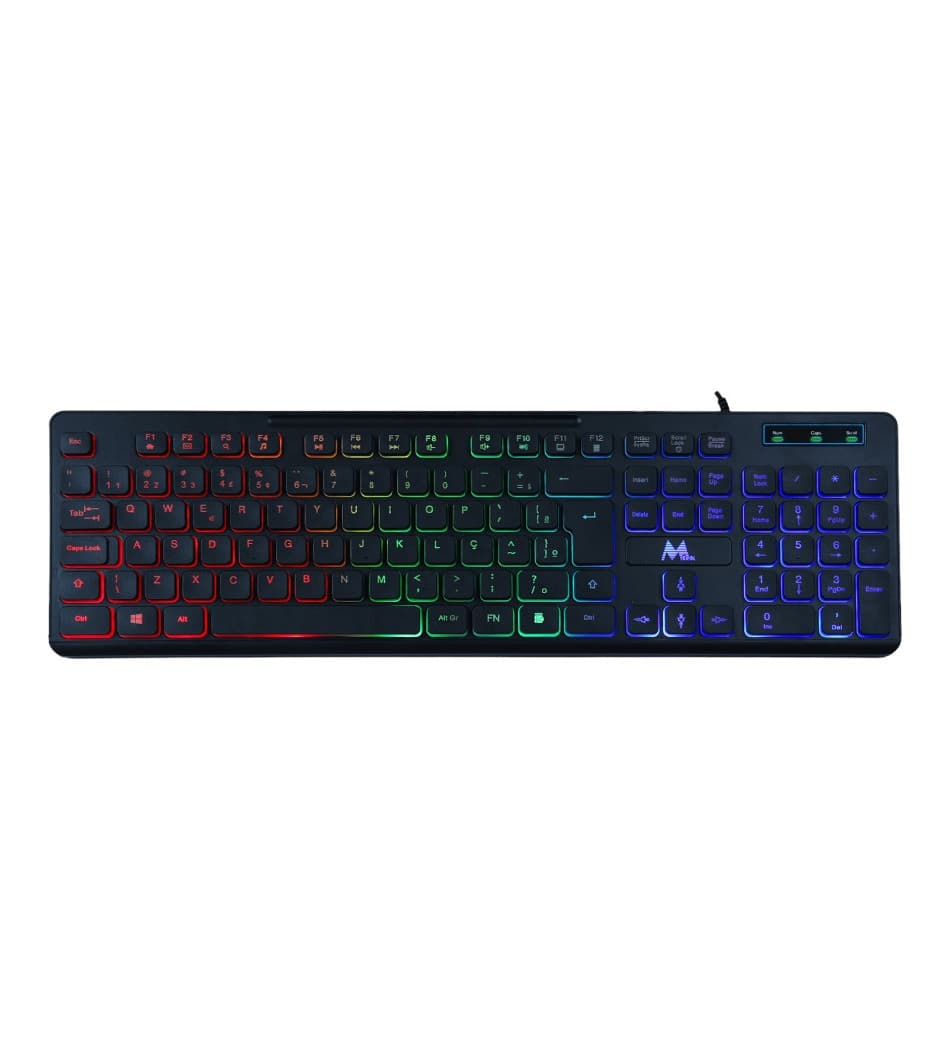 Mtek Abnt Usb Kb 7269LR Pt Retro Iluminado Colorido