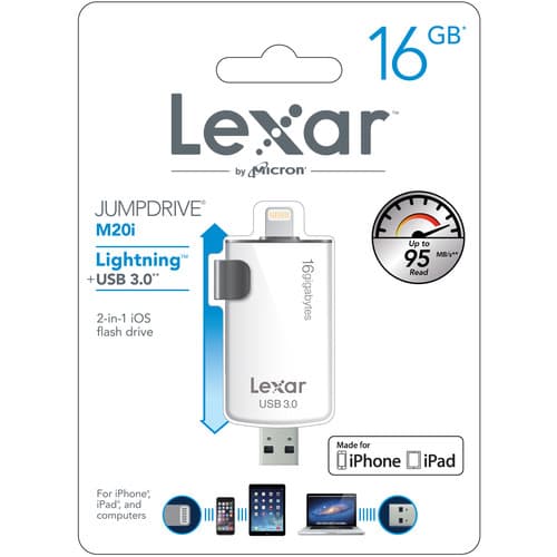Apple Lexar Jumpdrive M20I Iphone Usb LJDM20I 16GBBNL 16GB