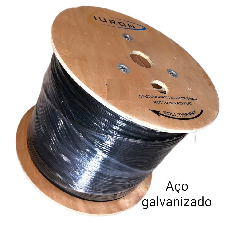 Iuron Cabo Drop Fibra G657A1 Sm 2KM Metal LSZH1 Iuron