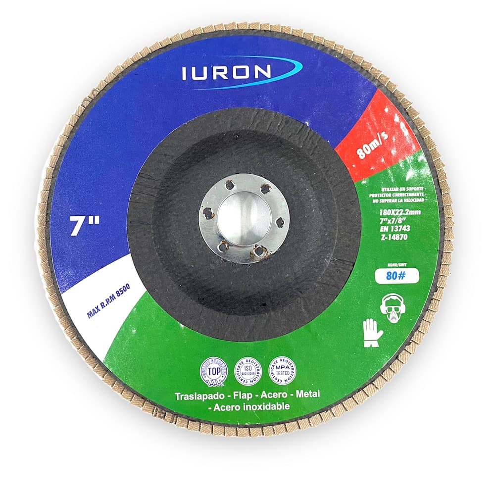 Zirconia Maq Disco Flap Metal 180X22 T27 Iuron