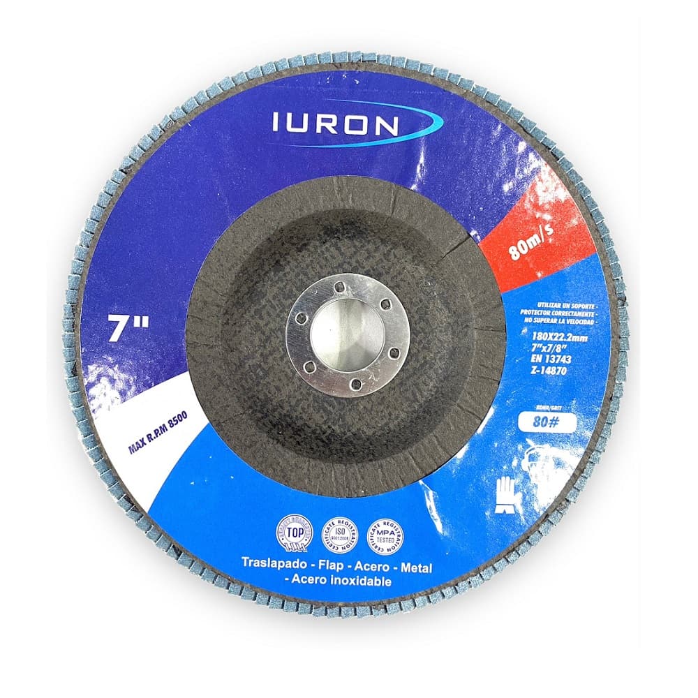 Zirconia Maq Disco Flap Metal 180X22 Iuron