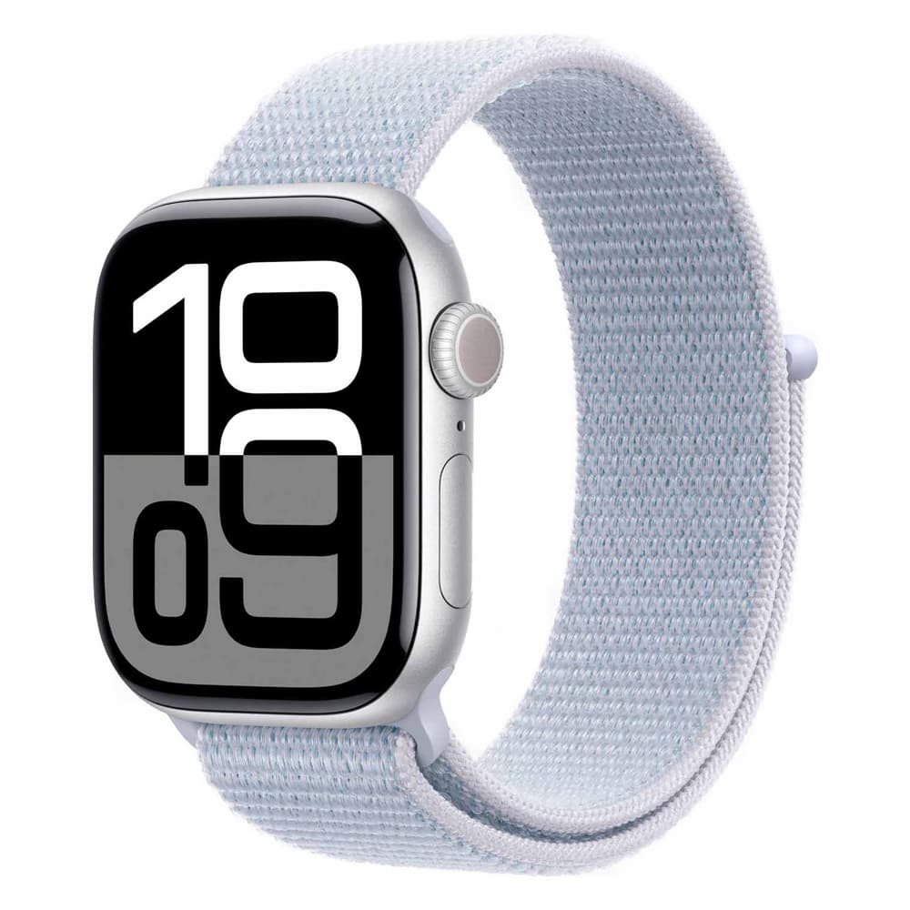 Apple Watch S10 MWWN3LW Gps Wide Angle Oled Pulseira Sport Loop Aluminium Case Cloud Azul