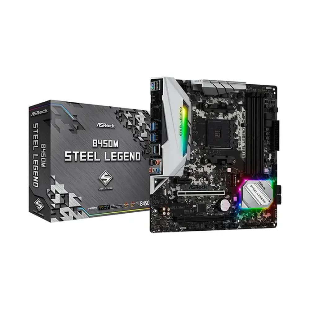 Asrock Placa Mae Asrock B450M Steel Legend Soquete AM4 Amd 4X DDR4 Uatx