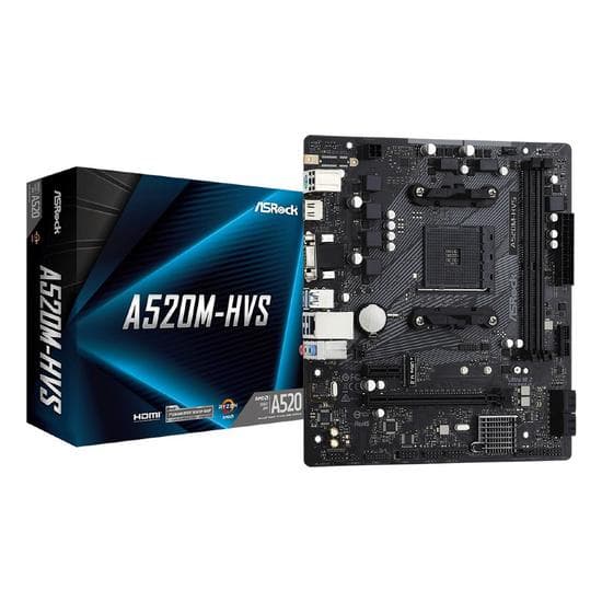 Asrock Placa Mae Asrock A520M Hvs Soquete AM4 Amd 2X DDR4 Uatx
