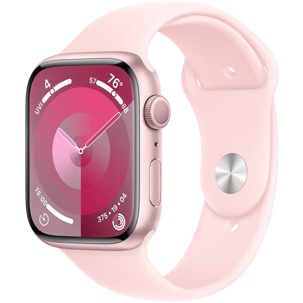 Apple Watch S9 Gps Double Tap Fingertip Pulseira Sport Band Aluminium Case Rosa