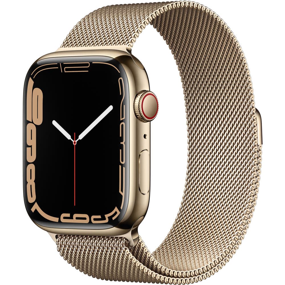 Apple Watch S7 MKJG3LZ Gps Celullar Pulseira Milanese Stainless Steel Case Dourado