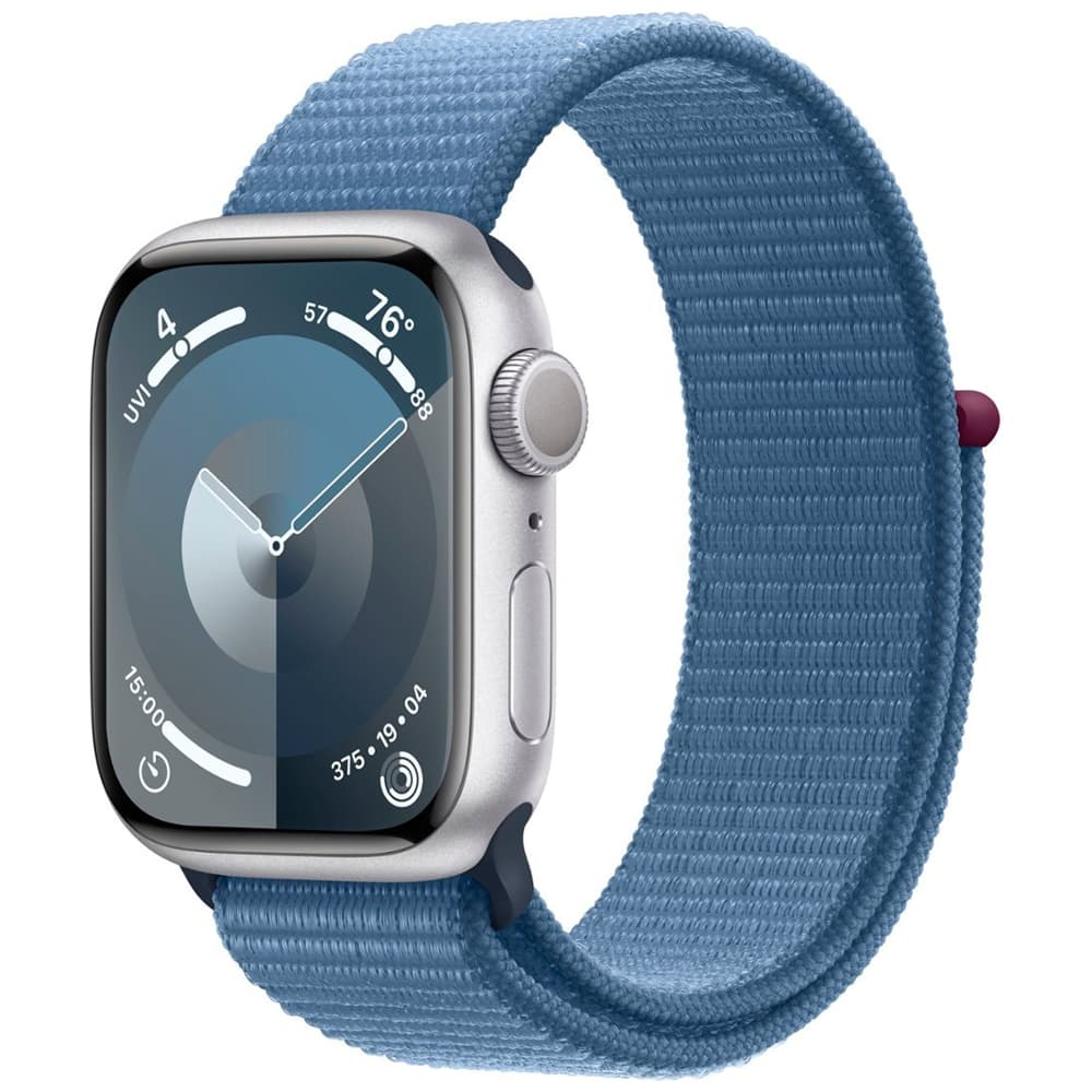 Apple Watch S9 Gps Double Tap Fingertip Pulseira Sport Loop Aluminium Case Winter Azul