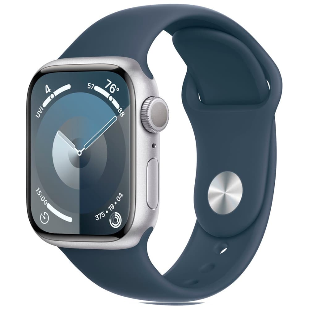 Apple Watch S9 Gps Double Tap Fingertip Pulseira Sport Band Aluminium Case Storm Azul