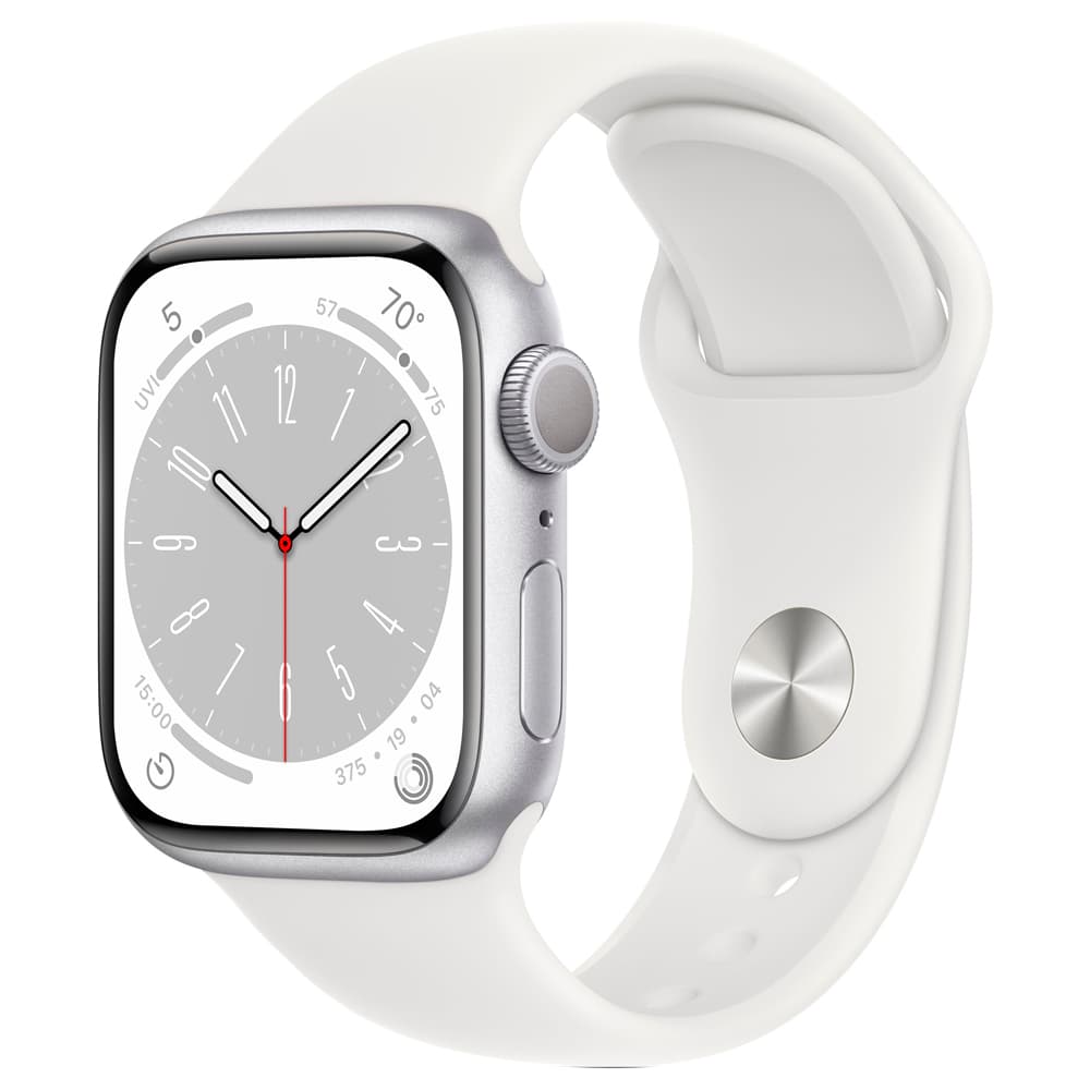 Apple Watch S8 Gps Pulseira Sport Band Aluminium Case Prata