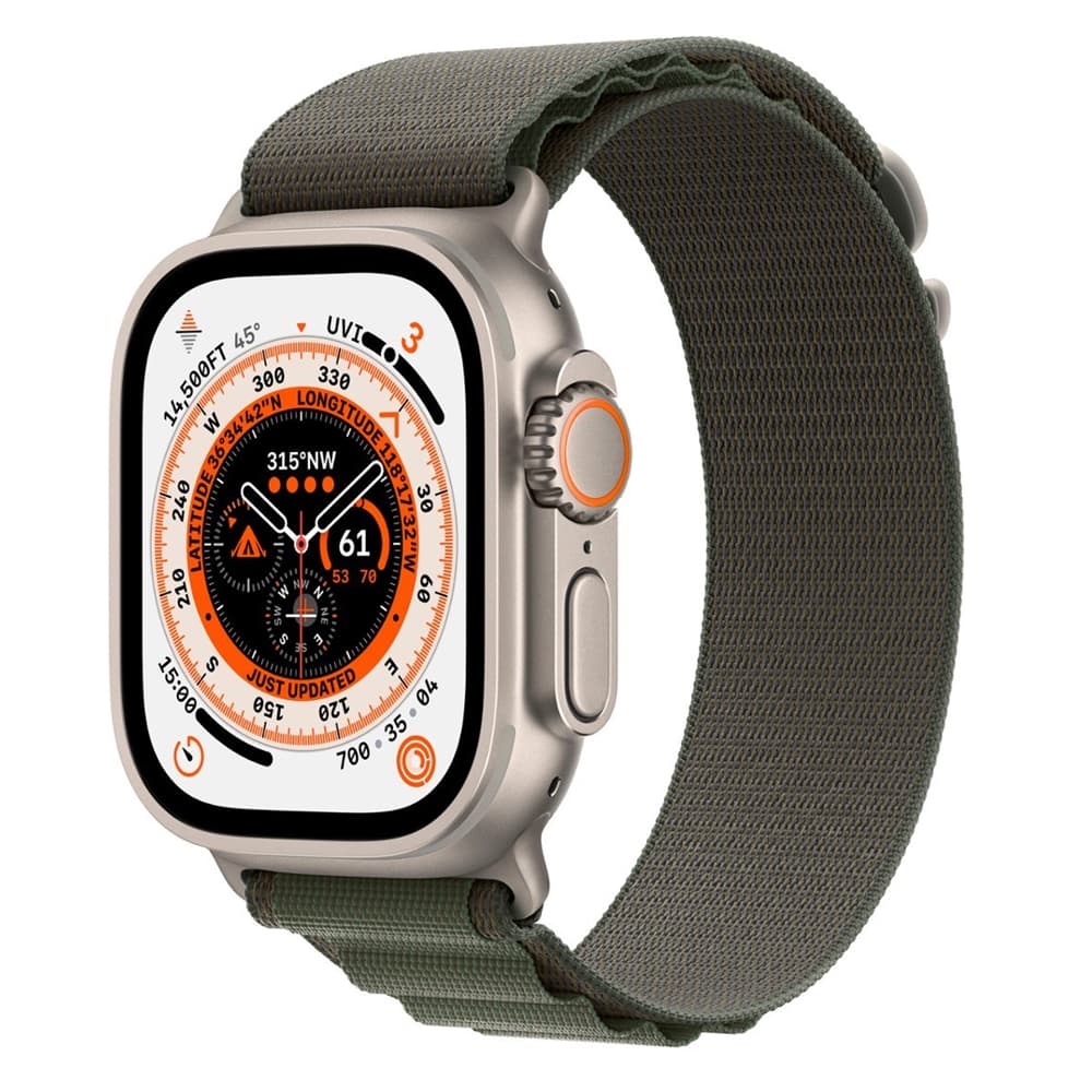 Apple Watch Ultra MQEW3LZ Action Button Sirena 86DB Pulseira Alpine Case Verde