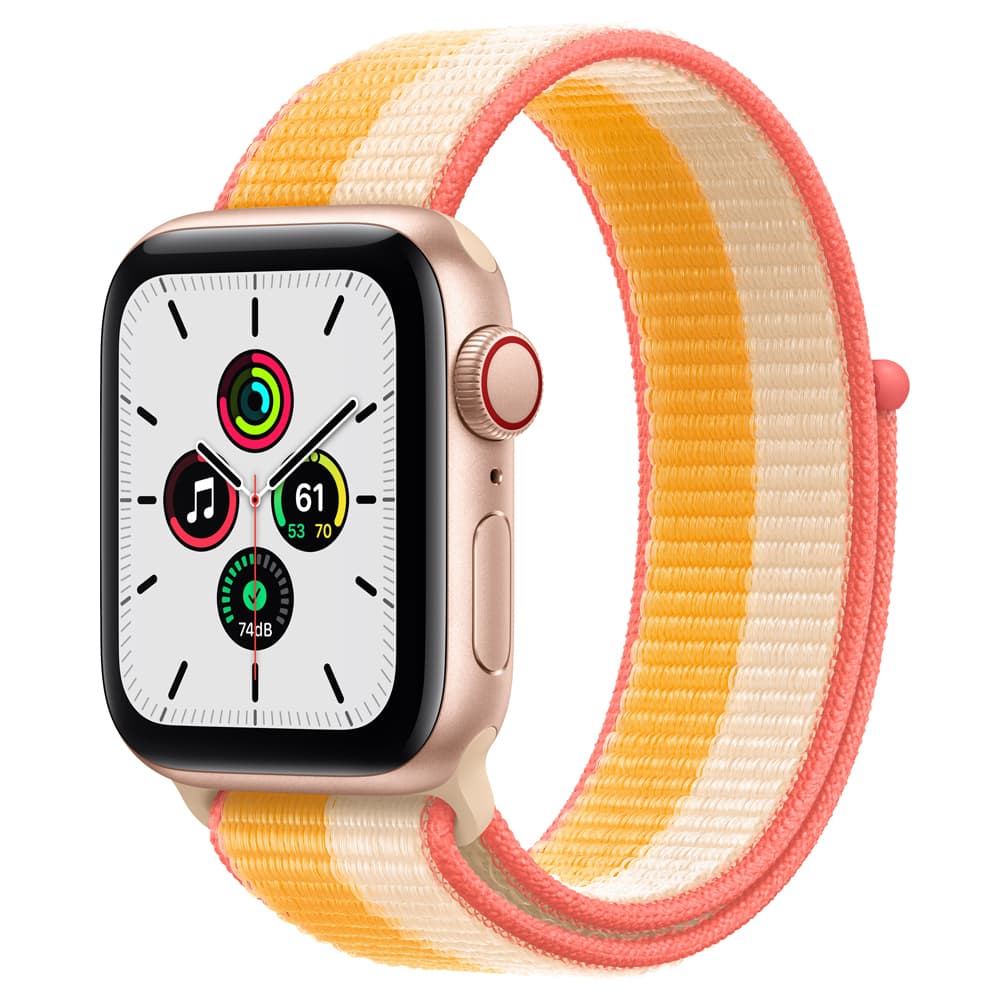 Apple Watch Se MKQP3LL Gps Cellular Aluminum Case Maize Sport Loop Branco
