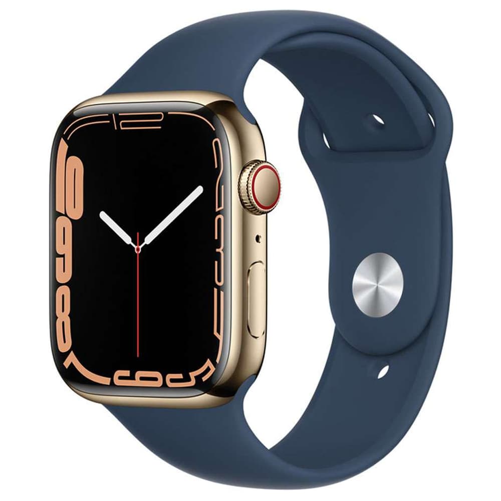 Apple Watch S7 Gps Celullar Pulseira Sport Band Stainless Steel Case Abyss Azul
