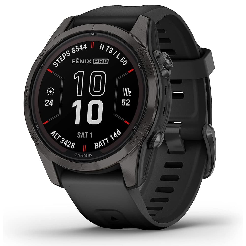 Sapphire Smartwatch Garmin Fenix 7S Pro Sapphire Solar Atm Wi Fi Carbon 32GB Cinza