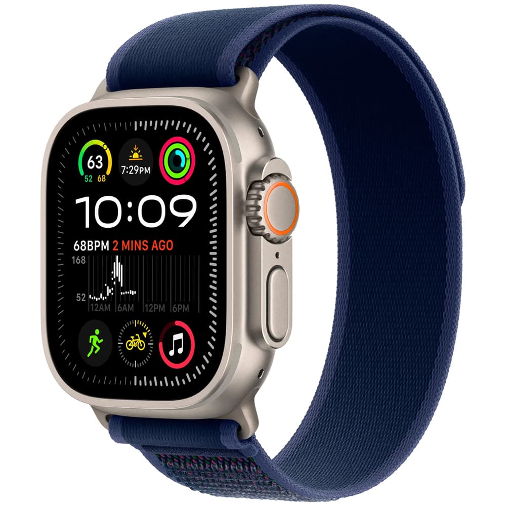 Apple Watch Ultra Double Tap Gesture Sirena 86DB Pulseira Trail Loop Case Natural Azul
