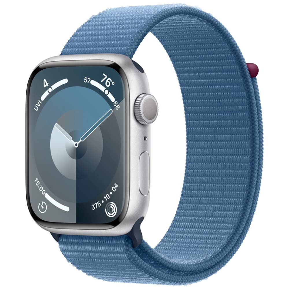 Apple Watch S9 Gps Double Tap Fingertip Pulseira Sport Loop Aluminium Case Winter Azul