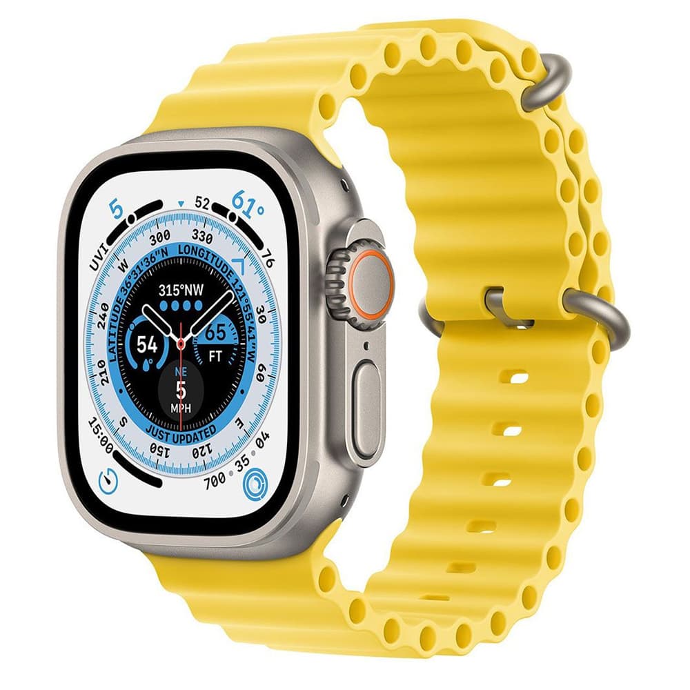 Apple Watch Ultra MNH93LZ Action Button Sirena 86DB Pulseira Ocean One Size Case Amarelo