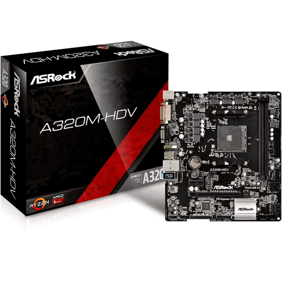 Asrock Placa Mae Asrock A320M Hdv Soquete AM4 2X DDR4 Uatx 65W Somente Amd