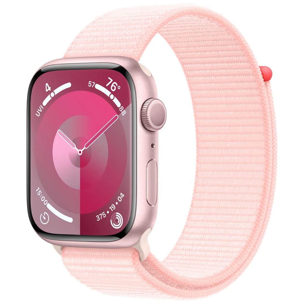 Apple Watch S9 Gps Double Tap Fingertip Pulseira Sport Loop Aluminium Case Rosa