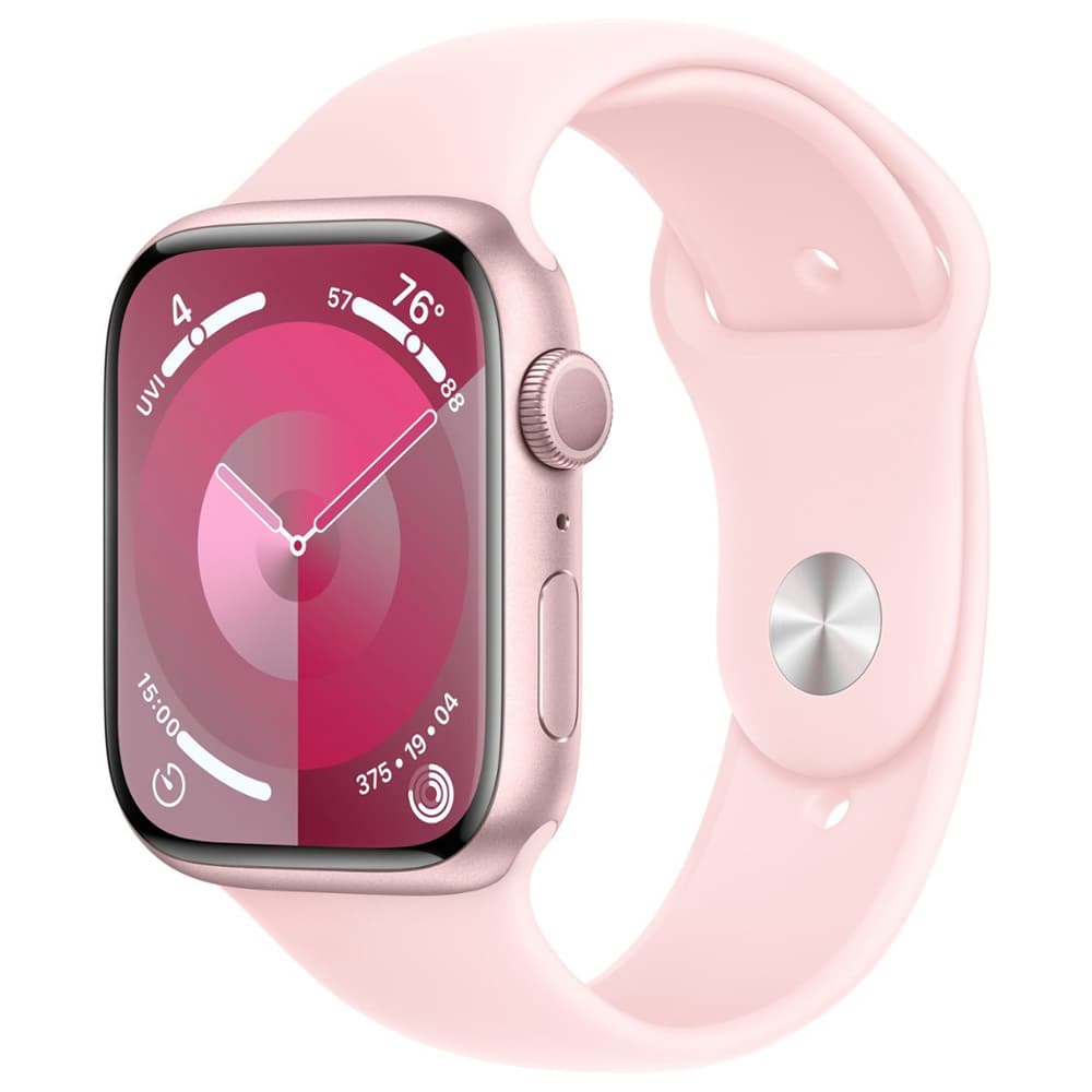 Apple Watch S9 Gps Double Tap Fingertip Pulseira Sport Band Aluminium Case Rosa