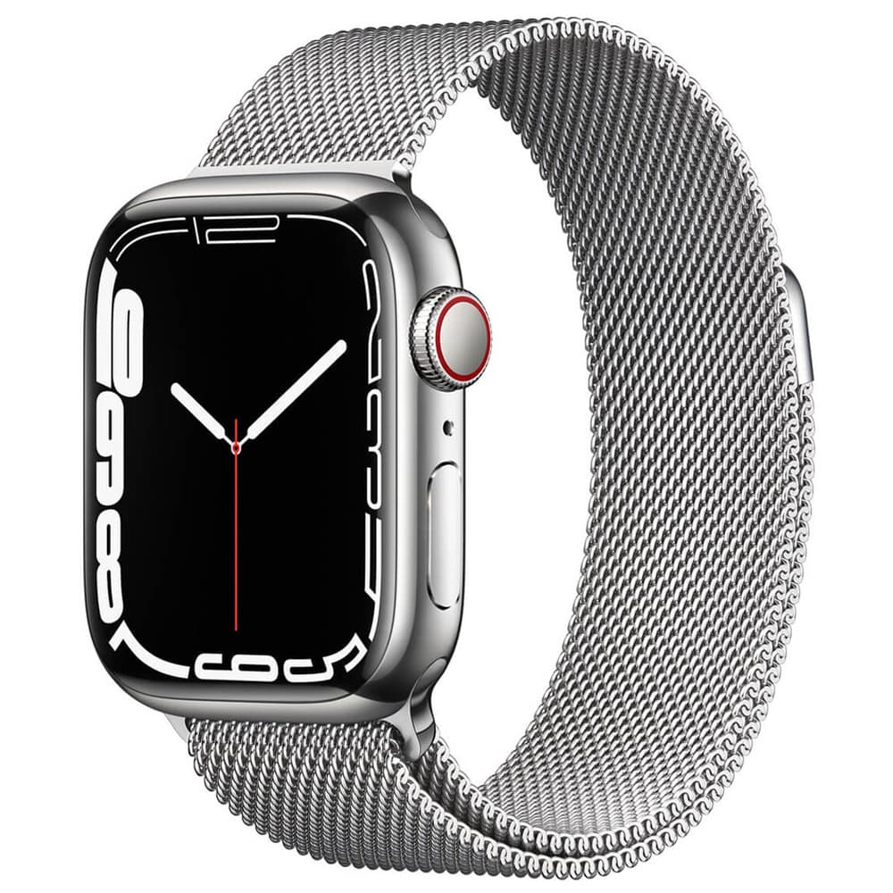 Apple Watch S7 MKJE3LZ Gps Celullar Pulseira Milanese Stainless Steel Case Prata