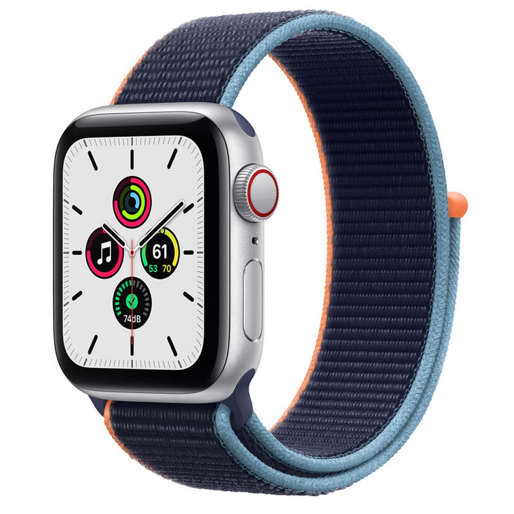 Apple Watch Se MYE92LL Gps Cellular Aluminum Case Navy Sport Loop Prata