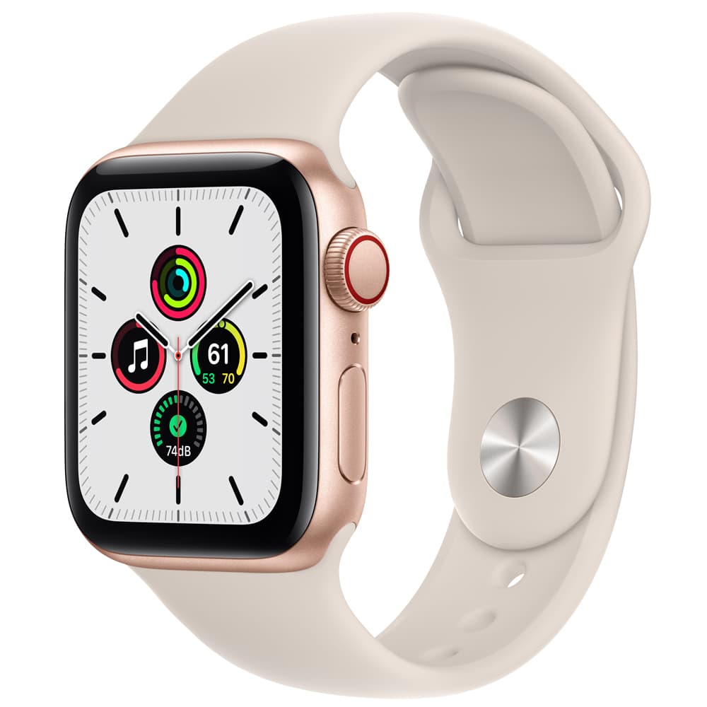 Apple Watch Se MKQN3LL Gps Cellular Aluminum Case Starlight Sport Band Dourado