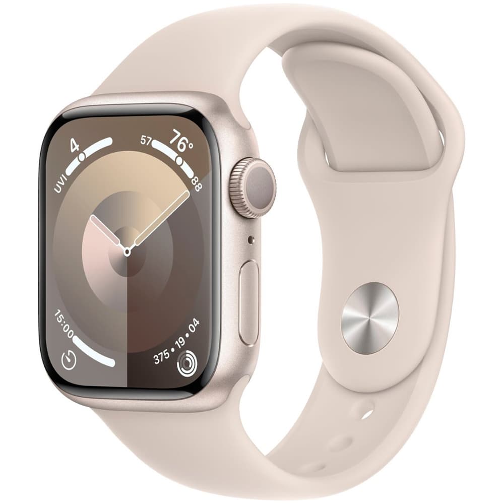 Apple Watch S9 Gps Double Tap Fingertip Pulseira Sport Band Aluminium Case Starlight
