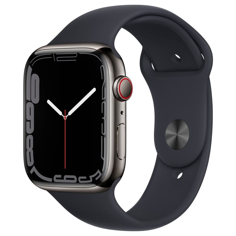 Apple Watch S7 MNAV3LZ Gps Celullar Pulseira Sport Band Stainless Steel Case Graphite Midnight