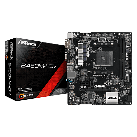 Asrock Placa Mae Asrock B450M Hdv R4 Soquete AM4 Amd 2X DDR4 Uatx MXB9N0 A0UAYZ