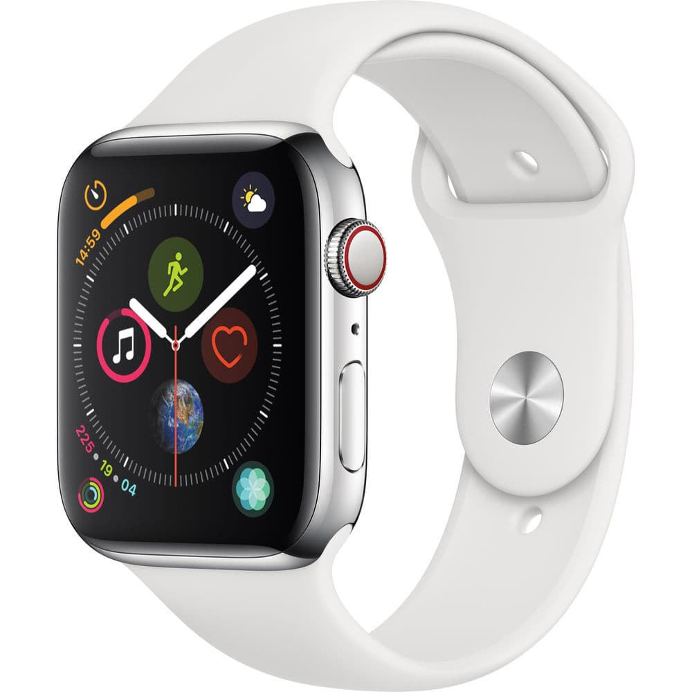 Apple Watch S4 MTV22LL Gps Cellular Stainless Steel Case Stainless Steel Sport Band Branco