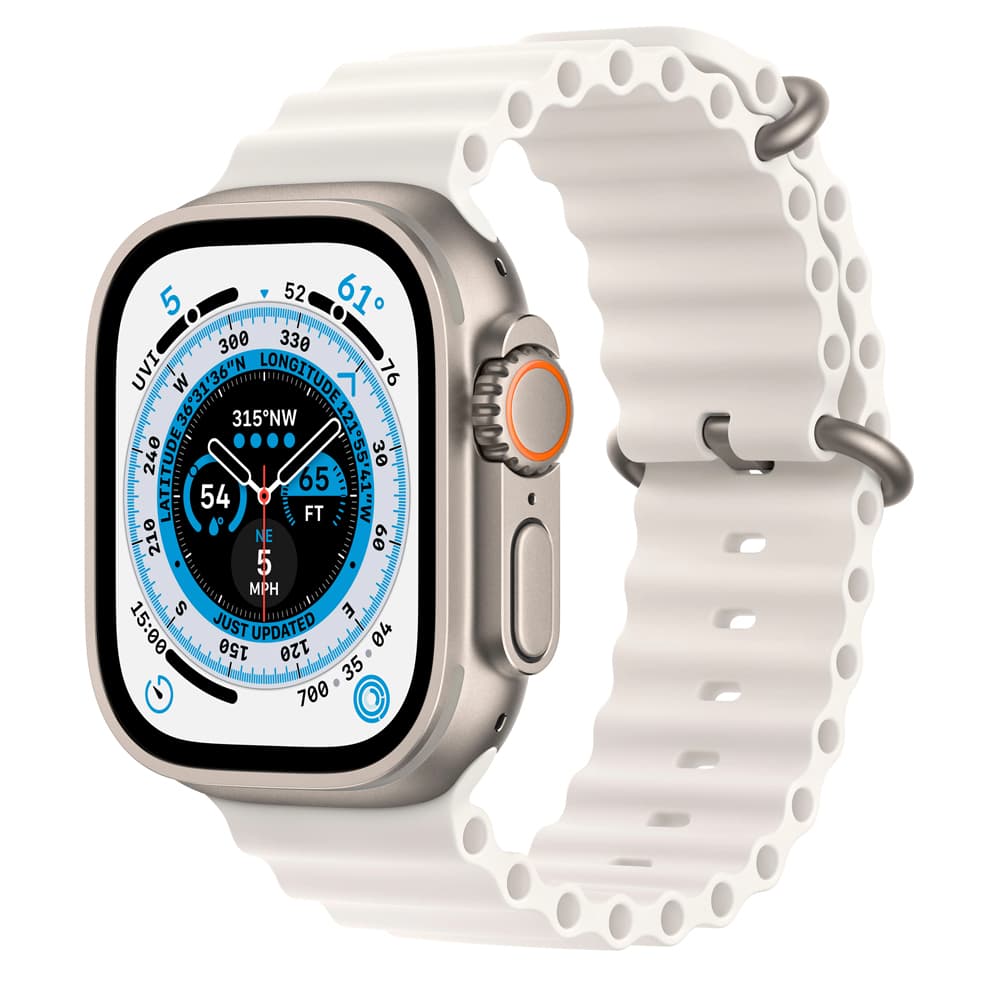 Apple Watch Ultra MNH83LZ Action Button Sirena 86DB Pulseira Ocean One Size Case Branco