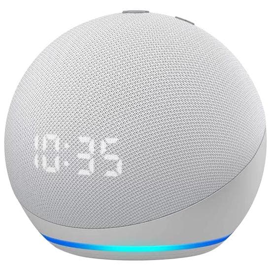 Amazon Speaker Amazon Echo Dot 4TH Generation Relogio Alexa Wi Fi Band Glacier Branco