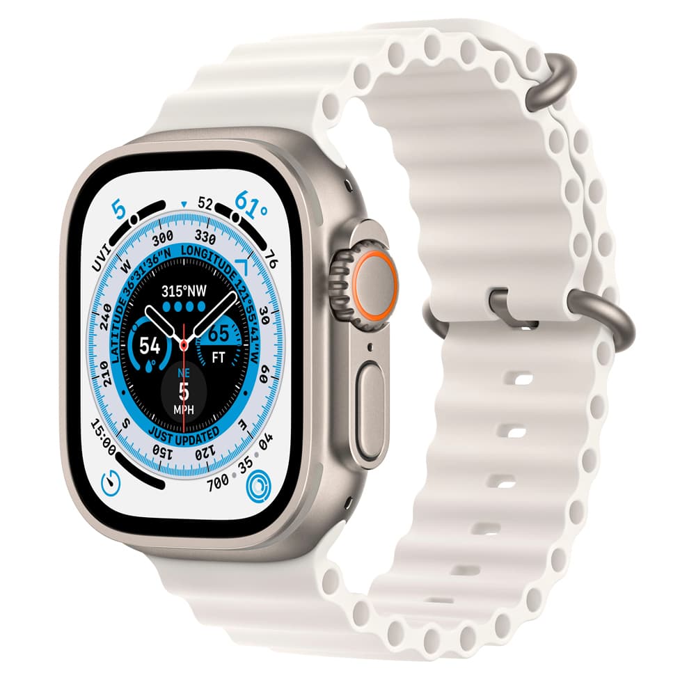 Apple Watch Ultra MNHF3BE Action Button Sirena 86DB Pulseira Ocean One Size Case Branco