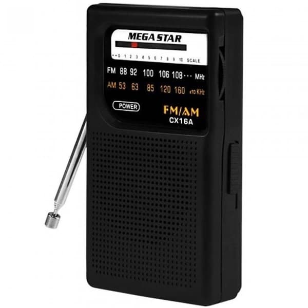 Megastar Radio Portatil Megastar CX16A Am Fm Pilha Preto