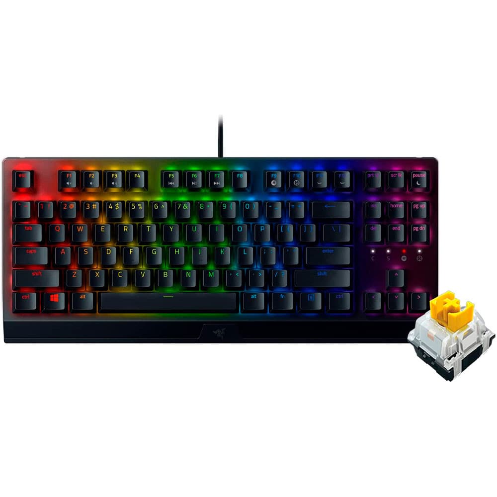 Razer Teclado Gamer Mecânico Razer Blackwidow V3 Tenkeyless USB Inglês Switch Amarelo - RZ03-03491800-R3M1