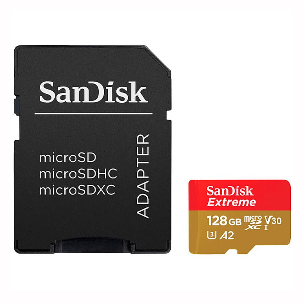 SanDisk Cartão de Memória Micro SD de 128GB SanDisk Extreme SDSQXAA-128G-GN6AA - Vermelho Dourado