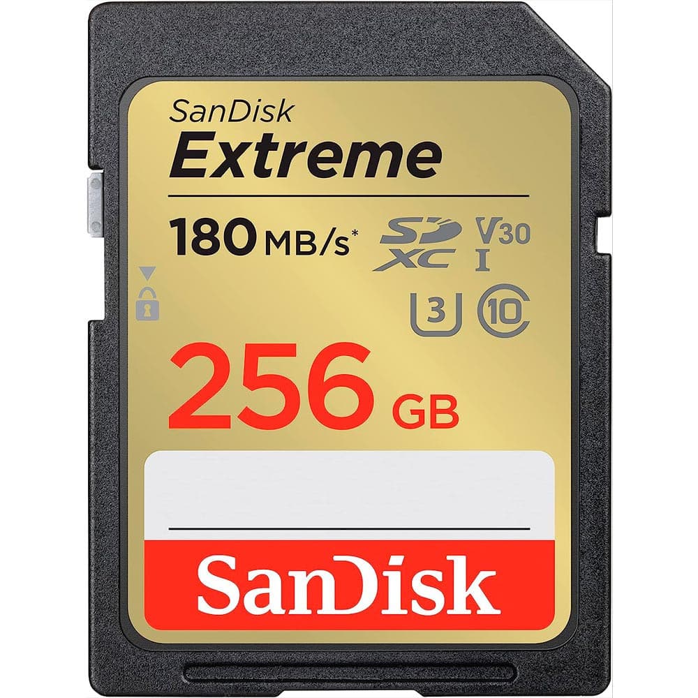 SanDisk Cartão de Memória SD Sandisk Extreme 256GB 180MBs - SDSDXVV-256G-GNCIN