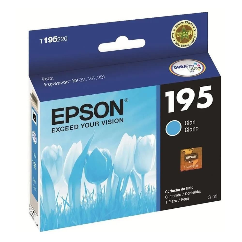 Acessório · Epson Cartucho Tinta Epson T195 Ciano T195220 Al