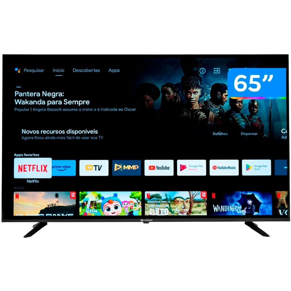 Google Smart Tv Vizzion Uhd 4K LE65GFU Google Tv Wi Fi Bivolt