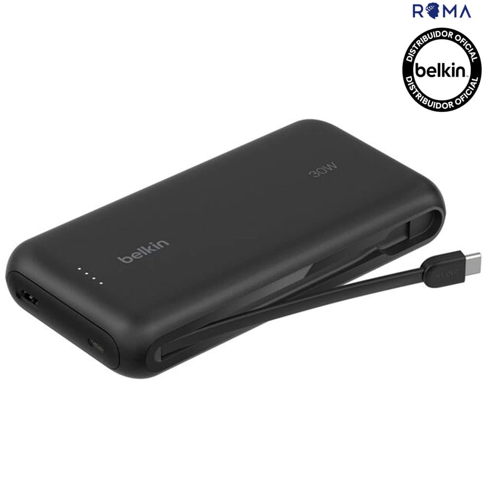 Belkin Carregador Portatil Belkin Boostcharge 20K Cabo Integrado BPB024FQBK Preto