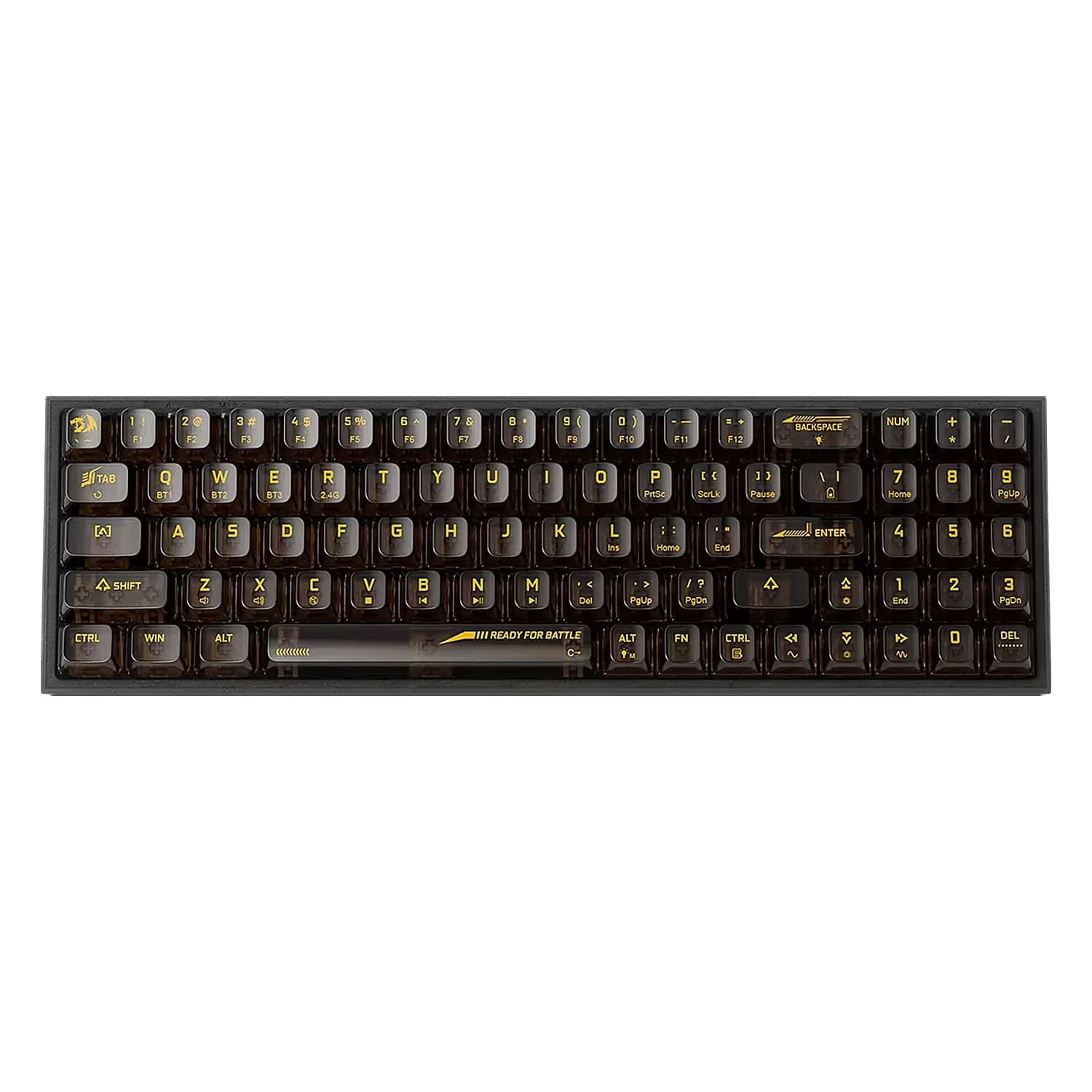 Redragon Teclado Gamer Redragon Pollux Pro K628CTB-RGB-PRO Switch Red Layout 75% Sem Fio - Preto Transparente