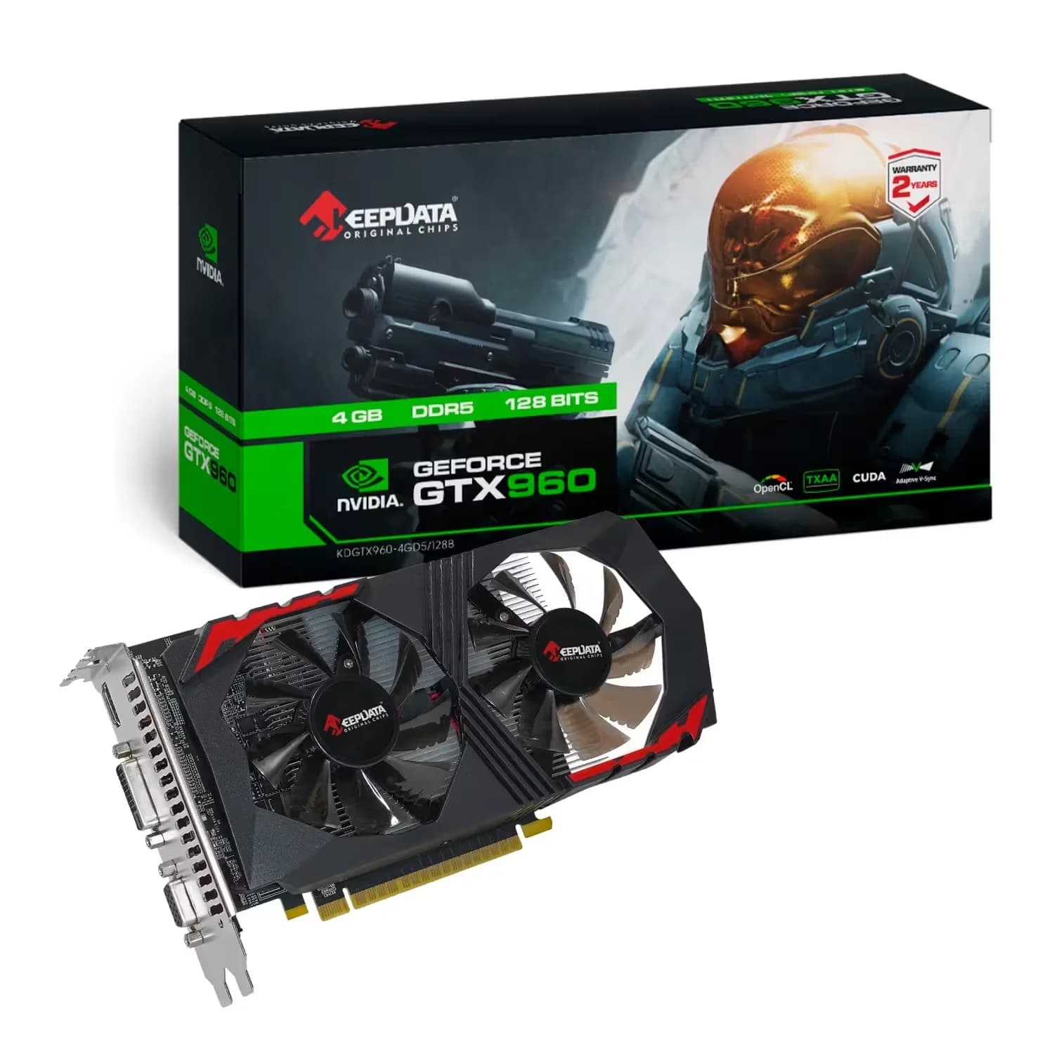 NVIDIA Placa de Vídeo Keepdata GEF GTX960 NVIDIA GeForce GTX960 4GB DDR5