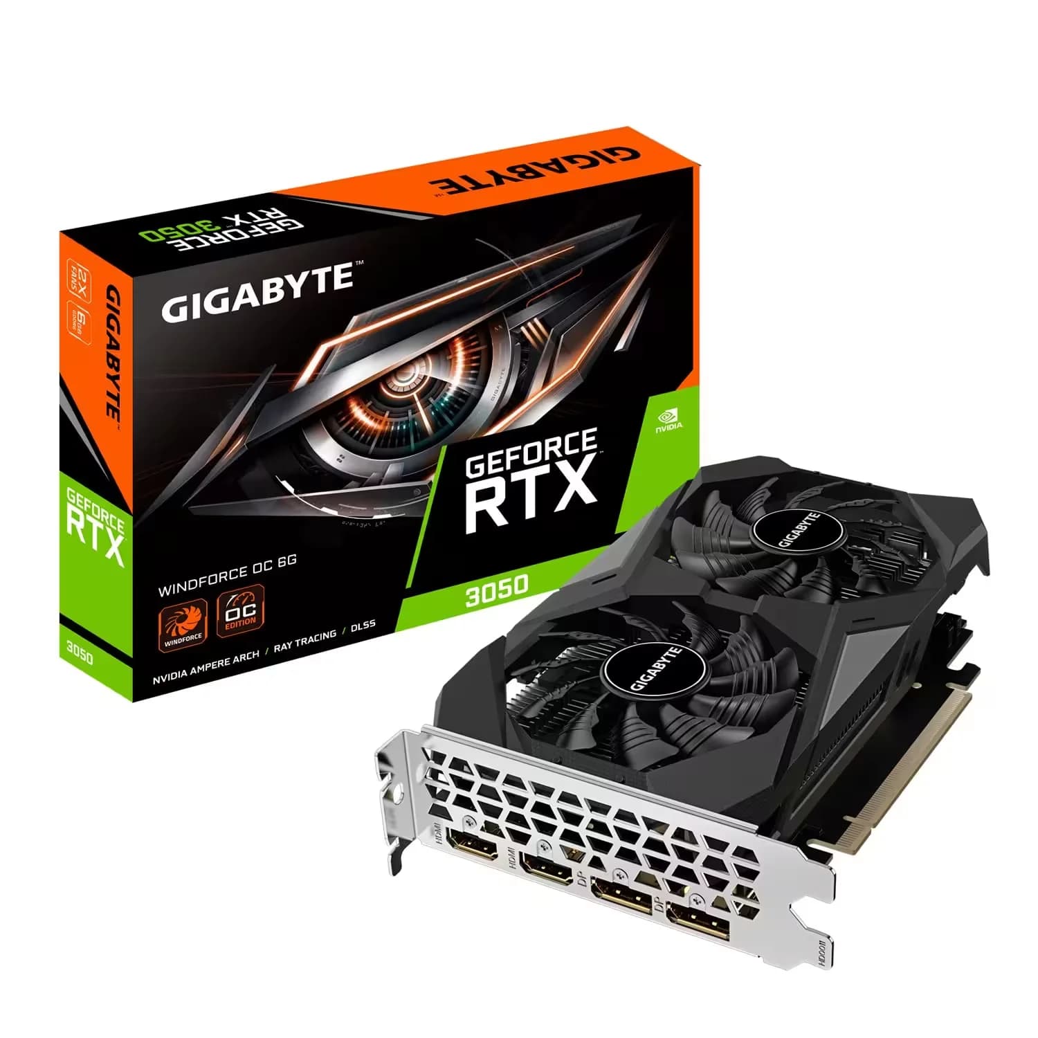 Gigabyte Placa de Vídeo Gigabyte Windforce OC NVIDIA GeForce RTX 3050 6GB GDDR6 - GV-N3050WF2OC-6GD