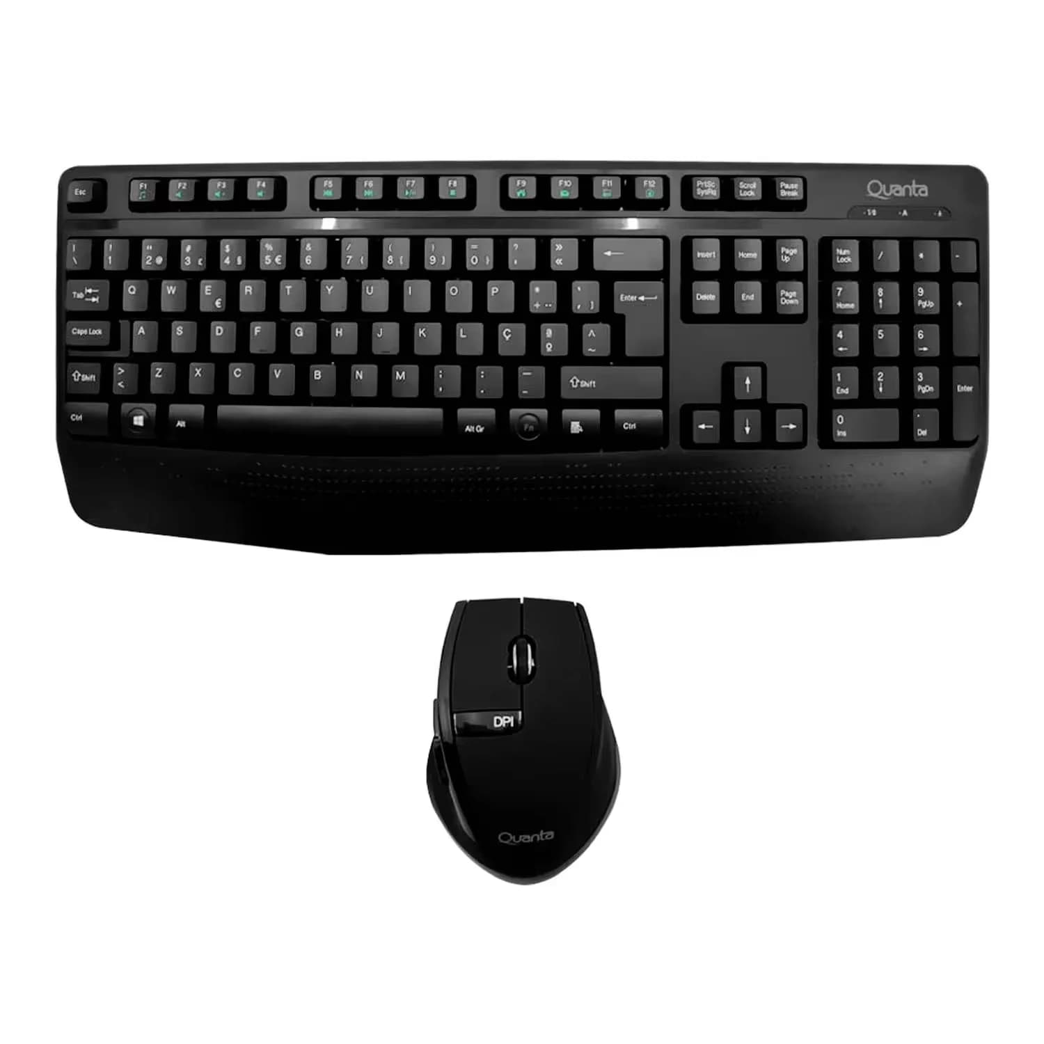 Quanta Kit Teclado e Mouse Quanta QTKTM12 Easytype Wireless Português - Preto