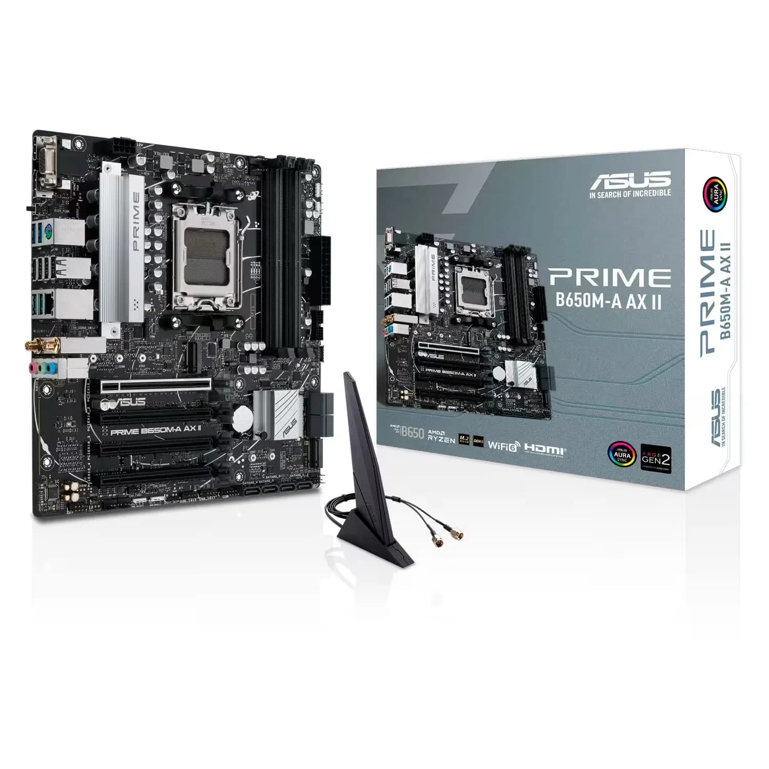 AMD Placa Mãe Asus Prime B650M-A II DDR5 Socket AM5 Chipset AMD B650 Micro ATX