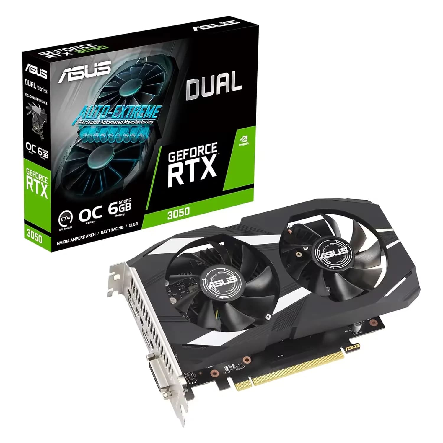 NVIDIA Placa de Vídeo Asus Dual OC NVIDIA GeForce RTX 3050 6GB GDDR6 - DUAL-RTX3050-O6G
