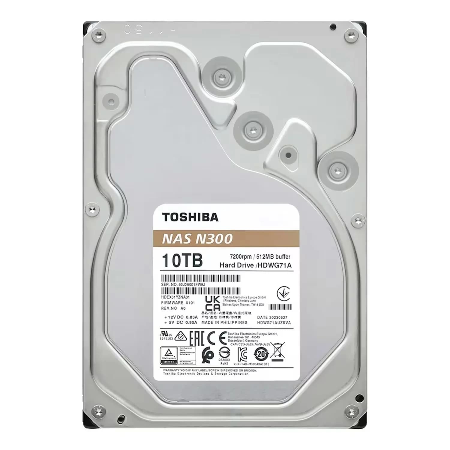 Acessório · Toshiba N300 Nas Sata 7200RPM HDWG71AXZSTA 10240GB