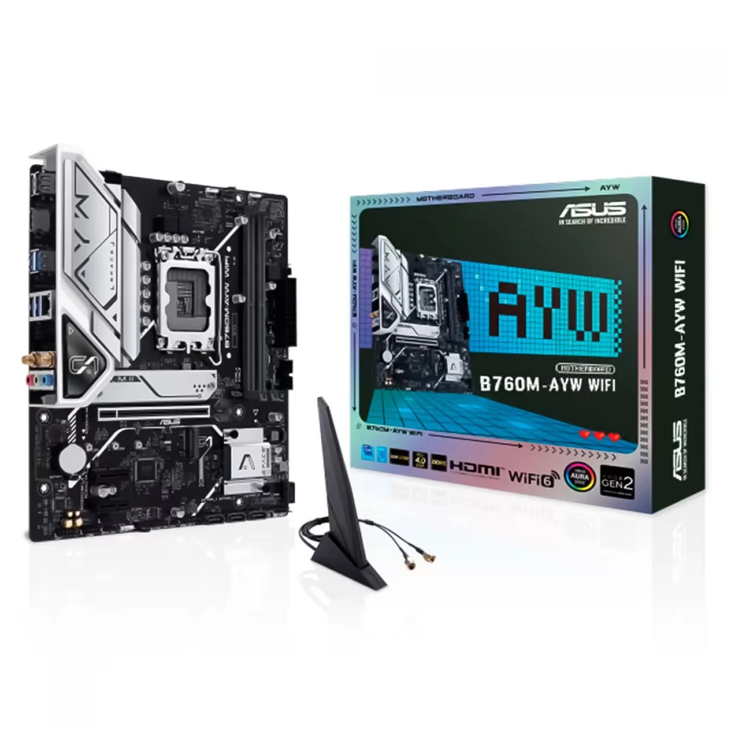 Intel Placa Mãe Asus B760M-AYW WiFi DDR5 Socket LGA 1700 Chipset Intel B760 Micro ATX