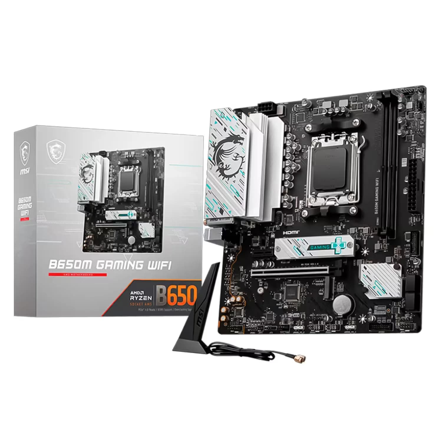 AMD Placa Mãe MSI B650M Gaming DDR5 Socket AM5 Chipset AMD B650 Micro ATX